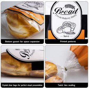 Bolsas <span class=keywords><strong>de</strong></span> Embalaje Personalizadas Transparentes <span class=keywords><strong>de</strong></span> CPP, OPP, PE, Grado Alimenticio, con Sellado <span class=keywords><strong>de</strong></span> 3 Lados, Base Reforzada, para <span class=keywords><strong>Pan</strong></span> <span class=keywords><strong>y</strong></span> Pasteles, para Panadería - Product Image 5