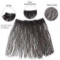 AHVAST Offerta Speciale Extension Dreadlocks Indian Remy con Clip Microlocs Etichetta Privata