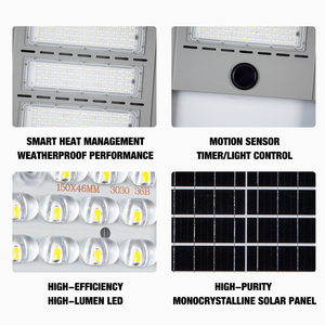 Lampadaire Solaire LED Extérieur Tout-en-un <span class=keywords><strong>avec</strong></span> Capteur <span class=keywords><strong>Radar</strong></span> 700W 600W 500W 400W - Product Image 4
