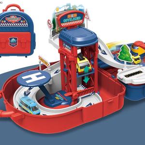 Montaje educativo para niños, pista <span class=keywords><strong>de</strong></span> Ciudad <span class=keywords><strong>de</strong></span> aleación, juguetes <span class=keywords><strong>de</strong></span> estacionamiento, juguetes <span class=keywords><strong>de</strong></span> ranura, plataforma giratoria, mochila elevadora, coche, estacionamiento <span class=keywords><strong>de</strong></span> juguete - Product Image 2