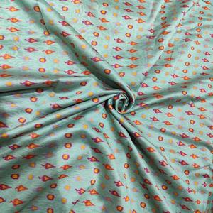 High Quality Woven Abstract Printed Chanderi <b>Silk</b> <b>Fabric</b> Multicolor Lightweight Premium Breathable Quick-Dry Home Textile - Product Image 1
