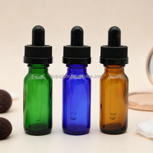 Bouteilles en verre pharmaceutique de Boston de haute qualité, ambre, bleu, vert, transparent, givré, 0,5 oz (15 ml) - Product Image 6