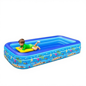 <span class=keywords><strong>Piscine</strong></span> gonflable rectangulaire familiale bleue à trois anneaux de 260 cm, prix d'usine - Product Image 2
