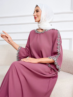 Robe Abaya d'été brodée pour femmes musulmanes du Moyen-Orient Robe ethnique longue de Dubaï Robe musulmane traditionnelle