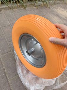 ล้อโฟม PU คุณภาพสูง 4.00-8 แบบไม่มียางใน พร้อมขอบโลหะและลูกปืน สำหรับรถเข็นก่อสร้าง รถเข็นสวน รถลาก - Product Image 2