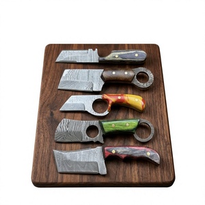 Couteau de chasse, de survie et de camping à lame fixe mini, en acier Damas, fait main, de haute qualité, personnalisable, OEM Resign - Product Image 1