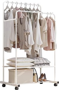 Support de suspension de vêtements à tige Mobile, <span class=keywords><strong>étagère</strong></span> à vêtements Standard <span class=keywords><strong>Simple</strong></span> et tendance, présentoir de magasin de vêtements à 4 roues - Product Image 2