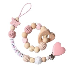 दिल <span class=keywords><strong>teether</strong></span> सिलिकॉन शांत क्लिप सिलिकॉन पत्र मोती शुरुआती खिलौना - Product Image 1