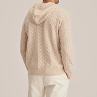 Pull à capuche en cachemire à tricot torsadé pour homme, nouveau design 2026