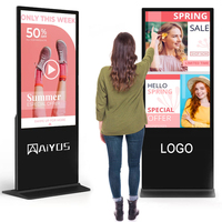 Promosi Layar LCD Dalam Ruangan 55 Inci Android 1920*1080 Layar Sentuh Kapasitif IR Papan Digital untuk Shopping Mall