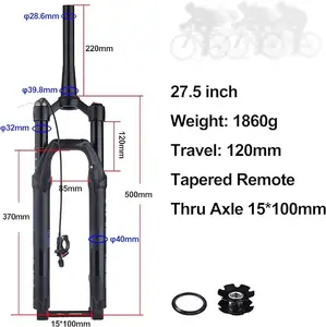 Vente chaude 26/27.5/29/Fourche à suspension de vélo BMX personnalisée accessoires personnalisés usine vélo fourche vtt