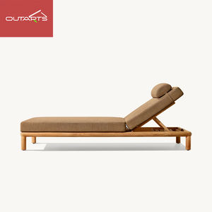 Lit de repos de luxe chaise longue en teck meubles de patio chaise de bronzage de plage lit de salon mobilier d'extérieur chaise longue en <span class=keywords><strong>bois</strong></span> - Product Image 4