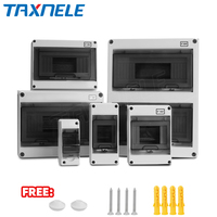 Boîtier de distribution électrique extérieur étanche IP65 HT, 2, 3, 5, 8, 12, 15, 18, 24 voies, avec interrupteur MCB, compteur, boîte de jonction en plastique PC pour câbles