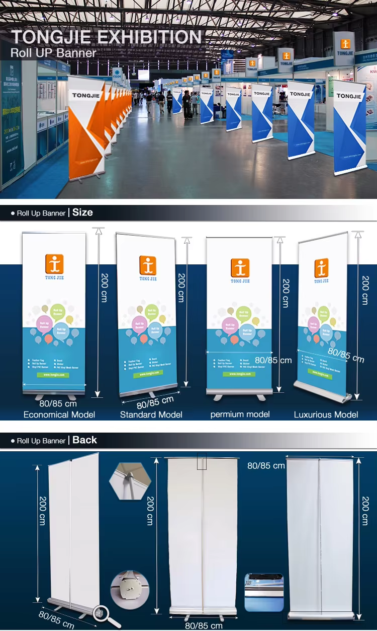 Banner Stand Mit Druck Roll Up Banner 80x200 Cm – Pull Up/Pop Up System Mit Vollfarbdruck, Für Messen & Events Pop Up Messestand