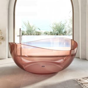 Neues Design Transparente Badewannen aus rotem Harz Moderne transparente Badewanne aus klarem Kristall Badewanne aus massivem Harz Sexy Badewannen - Product Image 2