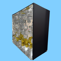 Boîte de photomaton personnalisée en miroir argenté, panneau de fond carré à paillettes, matériau PVC portable, ballons en feuille d'argent