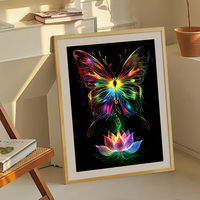 Vinmay 4 feuilles de papier à gratter longue durée pour adultes et adolescents, motif vue nocturne magnifique, papier à gratter arc-en-ciel phosphorescent