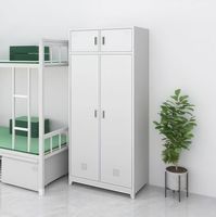 Armoire de rangement en acier à 4 portes avec compartiments, trou d'aération, serrure à clé, revêtement en poudre électrostatique, structure métallique démontable