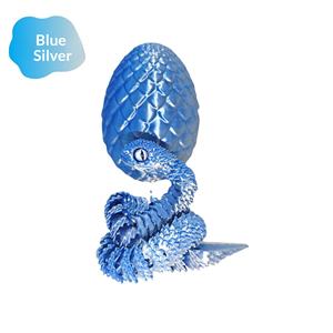 Statuette <span class=keywords><strong>d</strong></span>'œuf <span class=keywords><strong>de</strong></span> serpent arc-en-ciel en plastique imprimé en 3D - Série animaux et dinosaures tendance pour enfants - Product Image 5