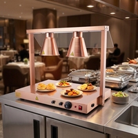 Station de chauffage électrique pour buffet en acier inoxydable, robuste, avec lampes chauffantes infrarouges à tête simple ou quadruple et contrôle indépendant