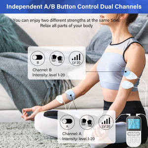 <span class=keywords><strong>Machine</strong></span> de thérapie <span class=keywords><strong>TENS</strong></span> à deux canaux pour le soulagement de la douleur, masseur électronique à impulsions rechargeable 510K - Product Image 6