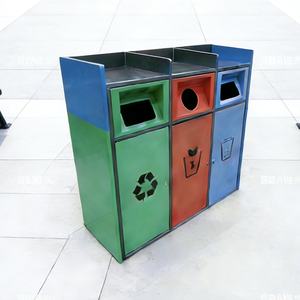 Poubelles à double compartiment pour les couloirs des centres commerciaux, poubelles pour lieux publics esthétiques et durables - Product Image 3