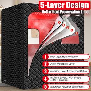 Carpa de Sauna Portátil Aislada para 1-2 Personas, Precio al por Mayor, Sauna de Vapor para Uso Doméstico, Personalizable OEM para el Cuidado de la Piel y Relajación - Product Image 6