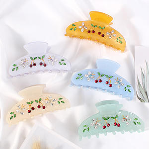 2025 mode coréenne tendance pinces à cheveux diamant doux acétate luxe fruits cheveux accessoires Simple cheveux griffes pour les femmes - Product Image 1