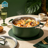 Casserole en acier inoxydable triple couche de qualité alimentaire, revêtement céramique, directement de l'usine, compatible induction