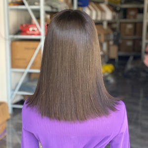 Peluca de Cabello Humano Natural con Flequillo, Estilo Bob Corto, con Encaje Invisible, Color Natural, Descuento 3x1 - Product Image 3