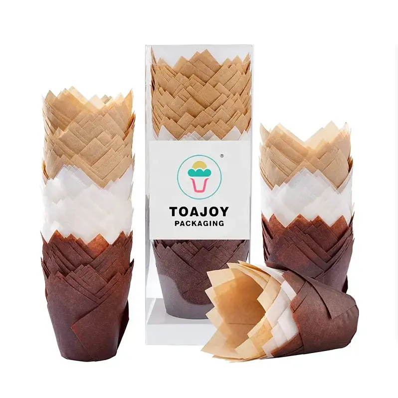 Giá Rẻ Giá tùy chỉnh in Tulip cupcake lót Muffin Lót cupcake wrappers Tulip Snack cơ sở bán buôn