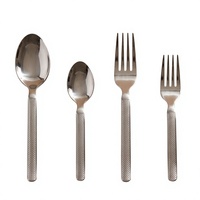 Ensemble de cuillères de table en acier inoxydable de style vintage, à pointes variées et embossées, résistantes à la rouille, avec manches décorés assortis, vente en gros