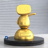 Modèle de robot personnalisé Statue de robot debout sur une demi-sphère pour la décoration
