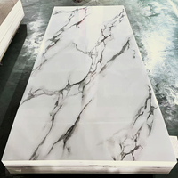 Planche de marbre PVC haute brillance, planche de marbre UV, substitut de marbre d'intérieur, idéal pour la décoration murale