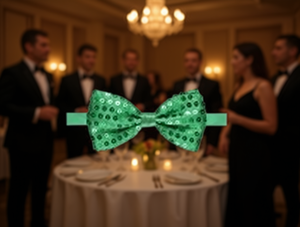 Papillon con Paillettes Verde Pre-Annodato Metallico Formale Durevole - Product Image 2