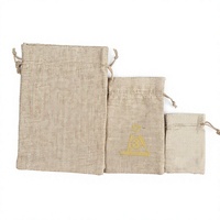 Sac en lin mini uni recyclable avec logo estampé, fourni par l'usine pour l'emballage de cadeaux culturels