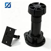Pieds de meubles en plastique noir de 2,4 pouces (60 mm) pour armoires, tables, canapés, salles à manger, cuisines, maisons et bureaux – Faciles à installer