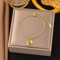 Bracelet Femme Tendance en Acier Inoxydable Plaqué Or PVD, Chaîne à Billes Exquise, Bijou de Charme Féminin