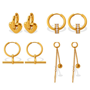 Fashion <b>Cuff</b> <b>Earrings</b> Geometric Heart Shape Zinc Alloy Stainless Steel Ear <b>Cuffs</b> Elegant Design For Daily Wear - Product Image 5