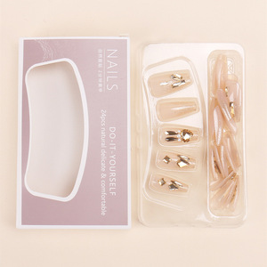 Arte usable Acabado Jelly Gel Estilo Venta al por mayor Corto Leche Blanco Francés Vidrio Corazón Pegatinas Uñas para uñas postizas - Product Image 4