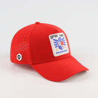 Casquette de Baseball Personnalisée à 5 Panneaux avec Logo en Caoutchouc PVC, Étanche, Trous Découpés au Laser et Perforée, Style Sport Hydro Casquette Papa