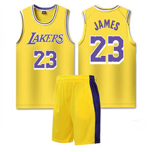 Maillot de <span class=keywords><strong>James</strong></span> n° Ensemble de basket-ball pour enfants <span class=keywords><strong>Lakers</strong></span> 24, Durant, Curry, Irving, unisexe, respirant, séchage rapide, impression numérique, 100% - Product Image 5