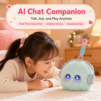 Niedliche KI-interaktive Plüschpuppe mit Tuya-App-Steuerung, Mini-Roboter-Spielzeug mit dynamischen LED-Augen, emotionales Begleiter-Spielzeug für Kinder