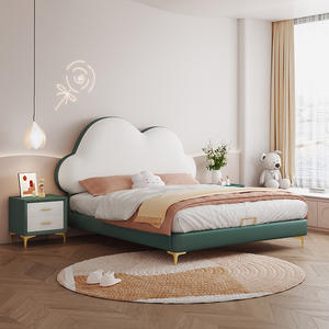 Cama infantil Cloud, tamaño individual, madera maciza, estilo escandinavo, cómoda cama para bebés y niños - Product Image 4