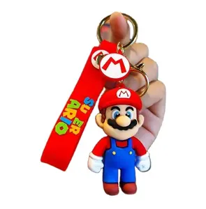 Yeni karikatür Mario şekil Anime bebek anahtarlık sırt çantası kolye çocuk oyuncak hediye araba anahtarlık