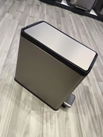 Cubo de Basura JAVA de 6L, de Acero Inoxidable y Material PP, con Pedal, Ecológico, para Interiores/Exteriores, para Hogar y Oficina, Directo de Fábrica