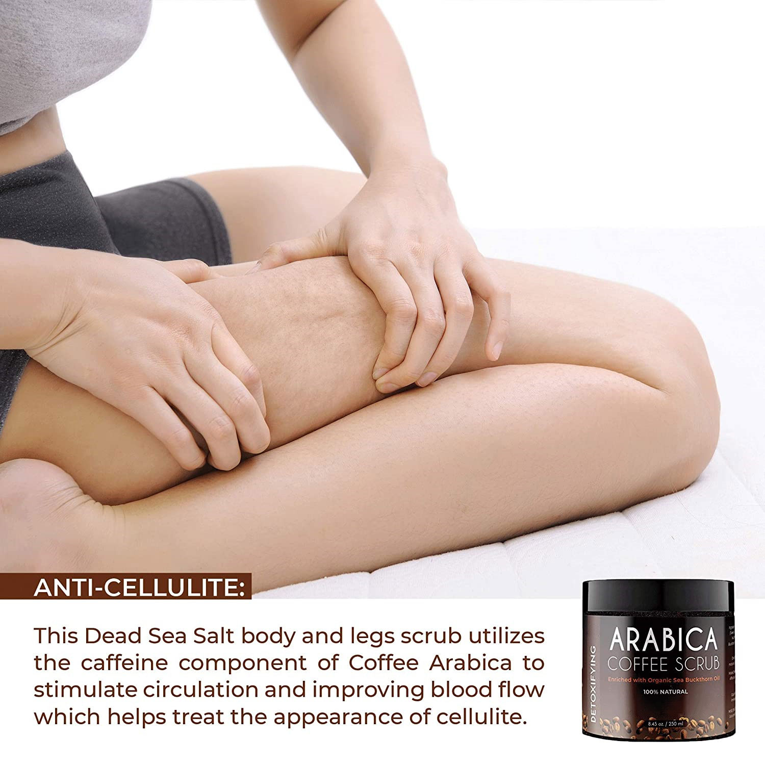 Hot Selling Organic Anti-Cellulite Exfoliating Coffee Arabica Face Body Scrub