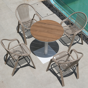 Ensemble de chaises de salle à manger et de <span class=keywords><strong>table</strong></span> <span class=keywords><strong>basse</strong></span> en aluminium pour l'extérieur Mobilier métallique pour le jardin, la <span class=keywords><strong>piscine</strong></span> et le jardin - Product Image 6