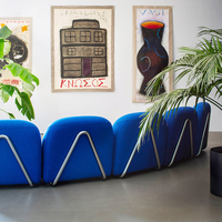 ATUNUS Libanais Tacchini Victoria Lobby Chair canapé incurvé en velours ensemble de canapés modulables canapé bleu
