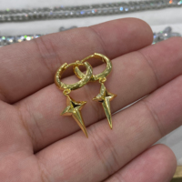 Boucles d'oreilles pendantes unisexes en forme de croix, plaquées or, avec zircon, pour fêtes et occasions spéciales, bijoux tendance